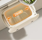 Kitchen garbage bin, household with lid, wall mounted garbage bin, no bending, large capacity, bathroom, hanging garbage bin