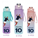 750ML Messi Modrić Neymar Football Star Straw Water Cup Portable Fitness Drink Bottle Kettle Leakproof Drinkware Fans Gifts