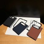 High Quality Solid Color Woven Texture Shockproof Folding Phone Case For IPhone Duo Fashionable Phone Protective Case