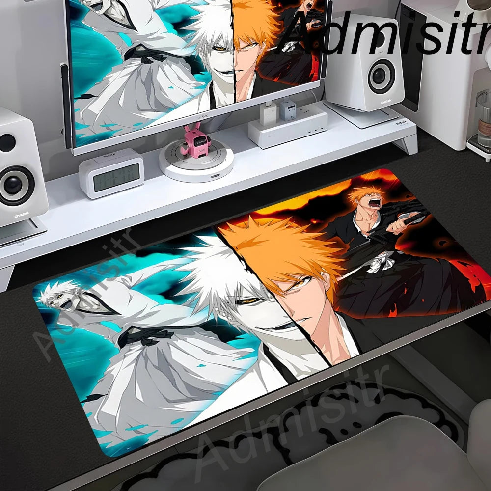 Bleach Kurosaki Ichigo Anime Mouse Pad Pc Gamer Accessories Desk Mats Rubber Carpet Mousepad Office Table Pads Gaming Mouse Mats