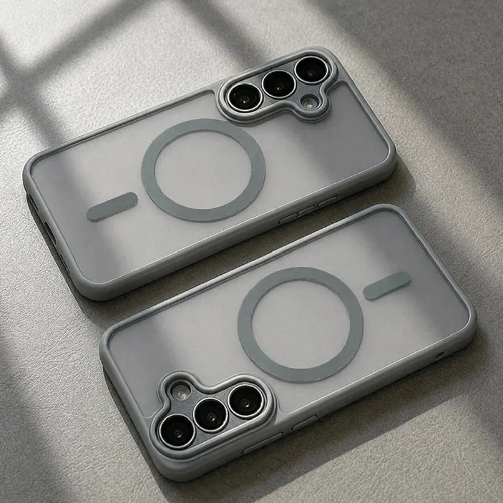 Luxury Matte Case For Samsung Galaxy S26 S25 S24 S23 Ultra Plus FE A56 A36 A26 A17 S25Edge For Magsafe Wireless Charge Cover