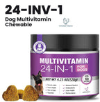 24-in-1 Dog Vitamins and Supplements Multivitamin Chewable for Dog Skin Coat Heart Joint Gut Liver Brain Eyes Immune Support