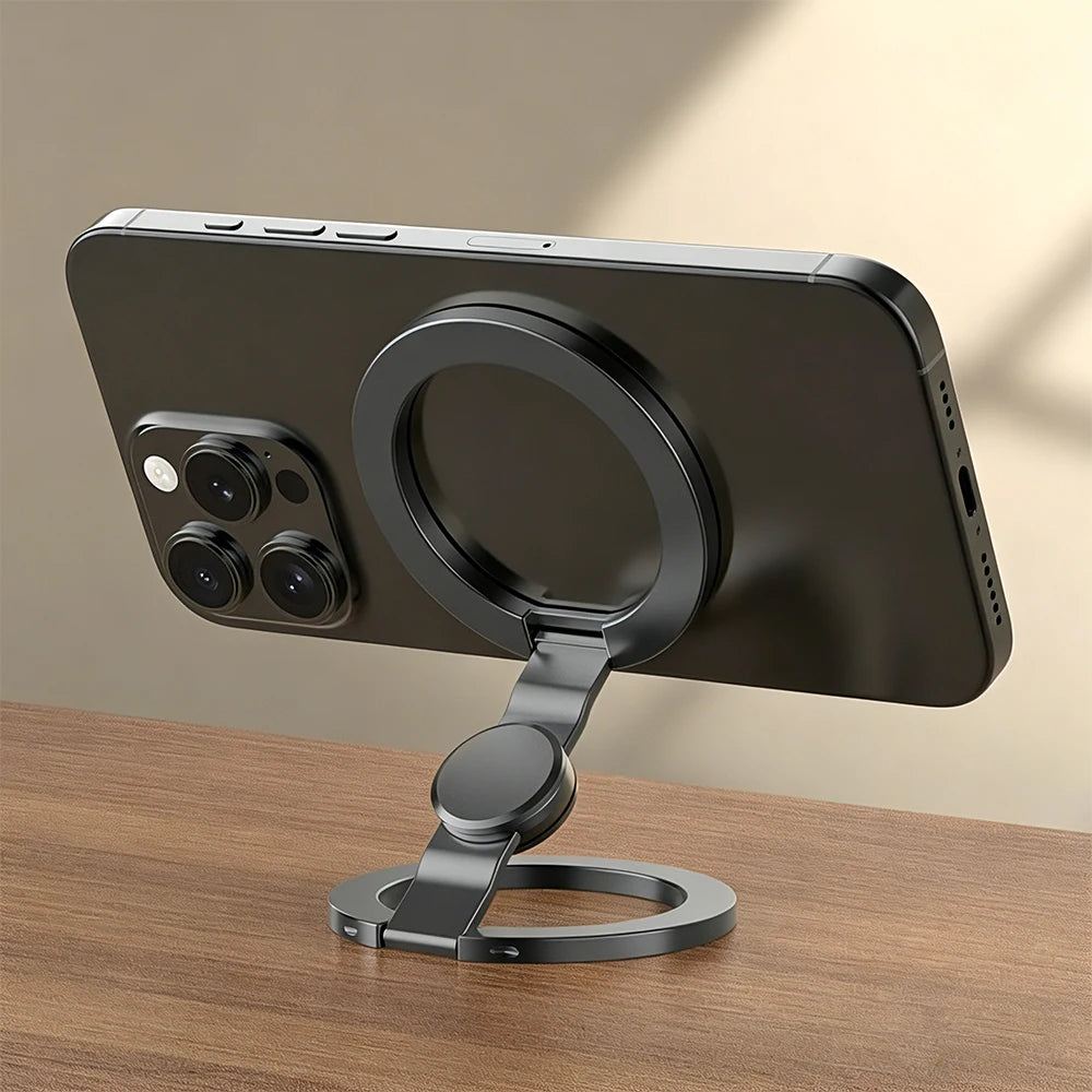 Double Sided Magnetic Suction 3 Sections Shimmering Powder Magnetic Ring Phone Holder 360° Rotatable Ultra Light Ultra Thin Allo