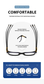 Classic 3Pcs Square Anti Blue Light Glasses For Men And Women Black & Transparent Frame Unisex Computer Wearing Women Glasses