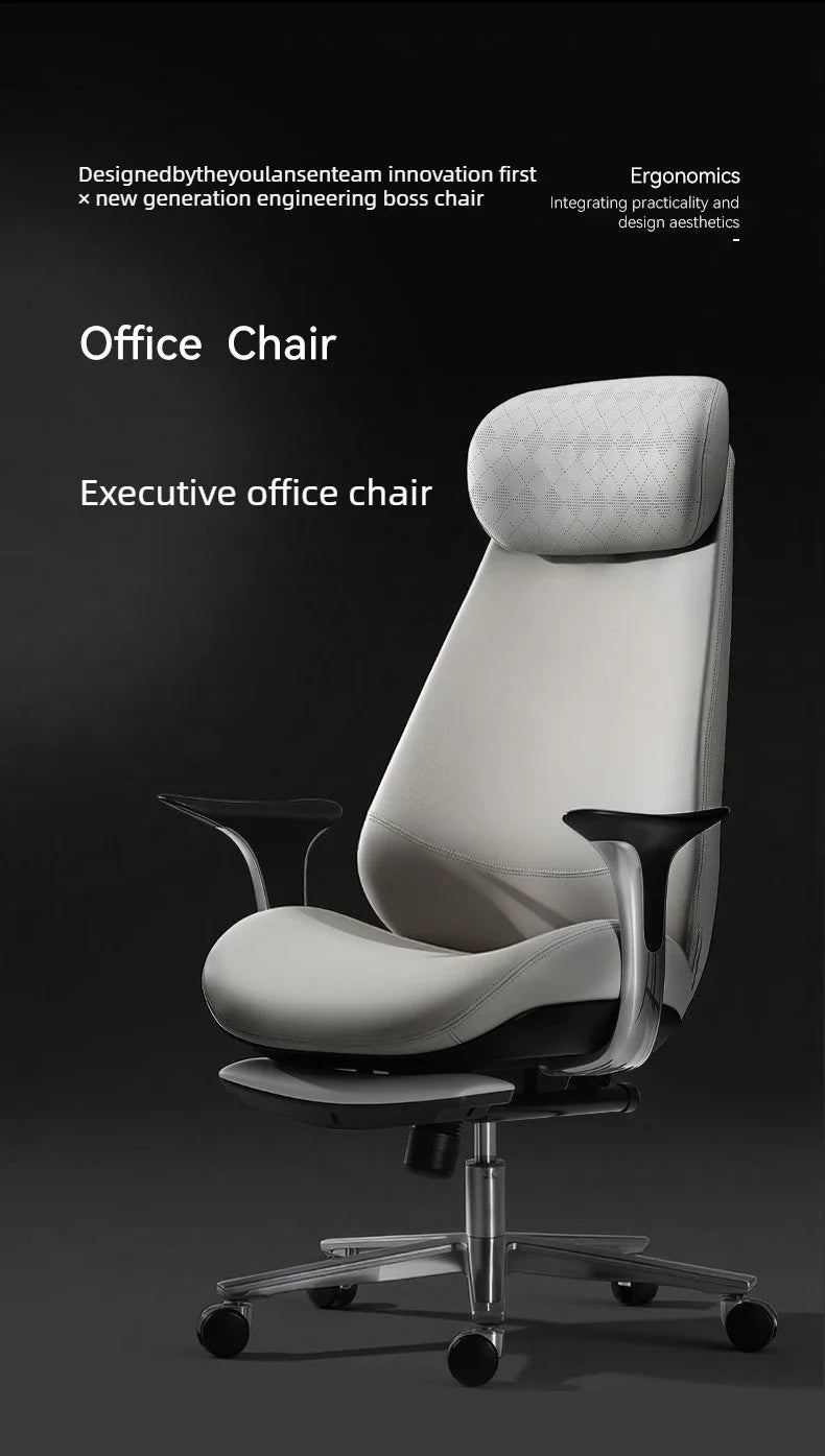 leather boss chair, executive chair, swivel chair, lunch break, carefree computer chair, sedentary and comfortable study home