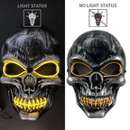 Evil Skull Mask Halloween Carnival Masquerade Haunted House Scary Decoration Cosplay Skeleton Scary Theme Party Light Up Mask