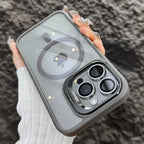 Luxury Magnetic Shockproof Phone Case For iPhone 16 15 14 13 12 17 18 Pro Max For Magsafe Funda Stand Glass Lens Protector Cover