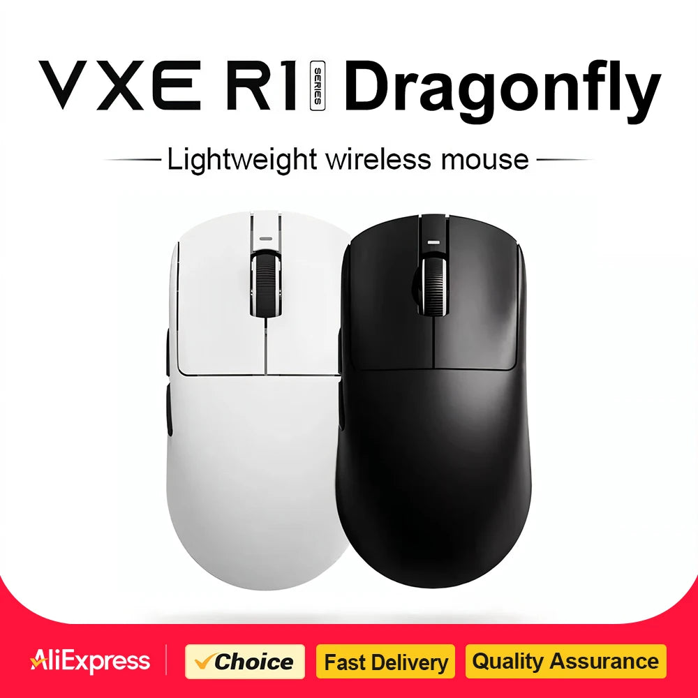 ATK VXE Dragonfly R1 Pro MAX Esports Wireless Gaming Mouse Rechargeable PAW3395 R1 Pro  Lightweight Custom FPS Mouse For CSGO