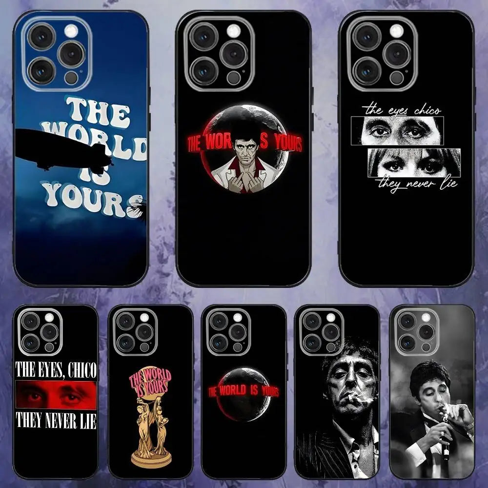 S-Scarface 1983 Film Phone Case For iPhone 17,16,15,14,13,12,Pro,Max,Plus,E,SE4,Air,Mini Black Soft Box
