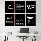Simple Black White Inspirational Quotes Canvas Art Poster Prints Modern Motivational Wall Decorative Picture for Home Office