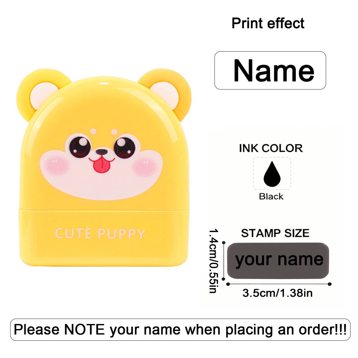 Personalized Cute Name Stamp Waterproof Clothing Label for Kids Self Ink Stamp for Kindergarten School Bags Custom Stamp