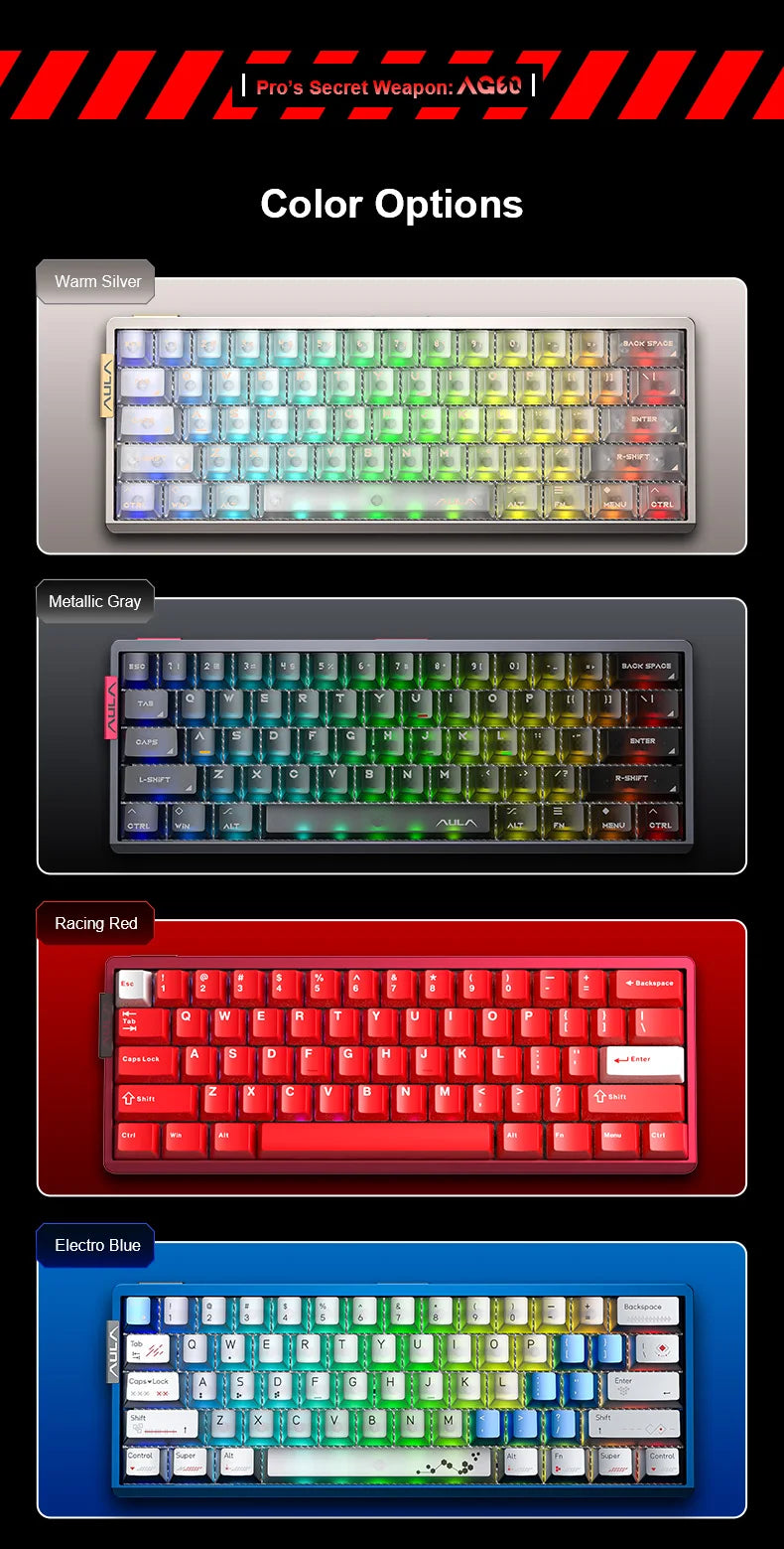 AULA AG60 Pro/MAX Wired Gaming Mechanical Keyboard Custom Full Aluminum High Performance Magnetic Axis for Esports And FPS Games