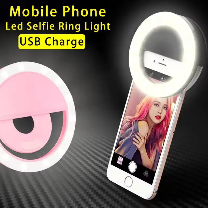 USB LED Selfie Ring Light with Adjustable Brightness