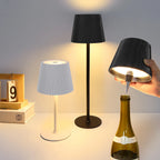 Dual Purpose Wine Bottle Vases Base Rechargeable LED Table Lamp Touch Dimmable Bedside Dinner Night Light Decor Study Desk Lamp