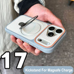 Shockproof Bumper Matte Kickstand Holder Case for iPhone 17 Air 16 14 15 Plus 13 12 11 Pro Max For Magsafe Magnetic Armor Cover