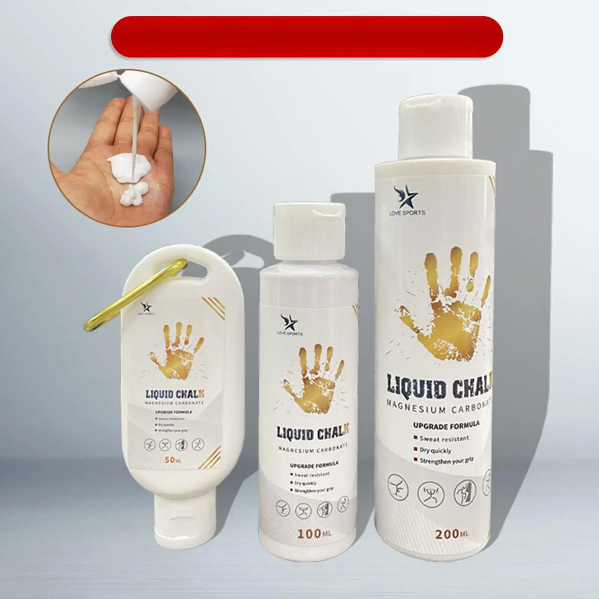 Liquid Chalk Sports Magnesium Powder Fitness Weight Lifting Anti Slip Cream Grip Weight Lifting Climbing Gym 50/100/200ml