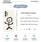 Line Cute Man Case For Samsung Galaxy A73 A53 A33 A23 A13 A03 A72 A52 A52S A32 A22 A12 A02 A02S A71 A51 A31 A21S 4G 5G Cover
