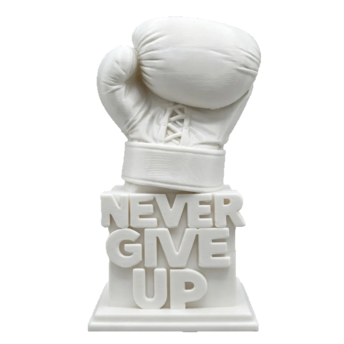 3D Printed "Never Give Up" Boxing Glove Figurine Inspirational Desk Decor Motivational Sculpture for Office Home Gift Birthday