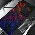 Large Gaming Mouse Pad 90x40 Red Blue Gradient Design Non-Slip Rubber Sewn Edge Gaming Desk Mat Keyboard Gamers and Office Work