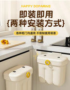 Kitchen garbage bin, household with lid, wall mounted garbage bin, no bending, large capacity, bathroom, hanging garbage bin