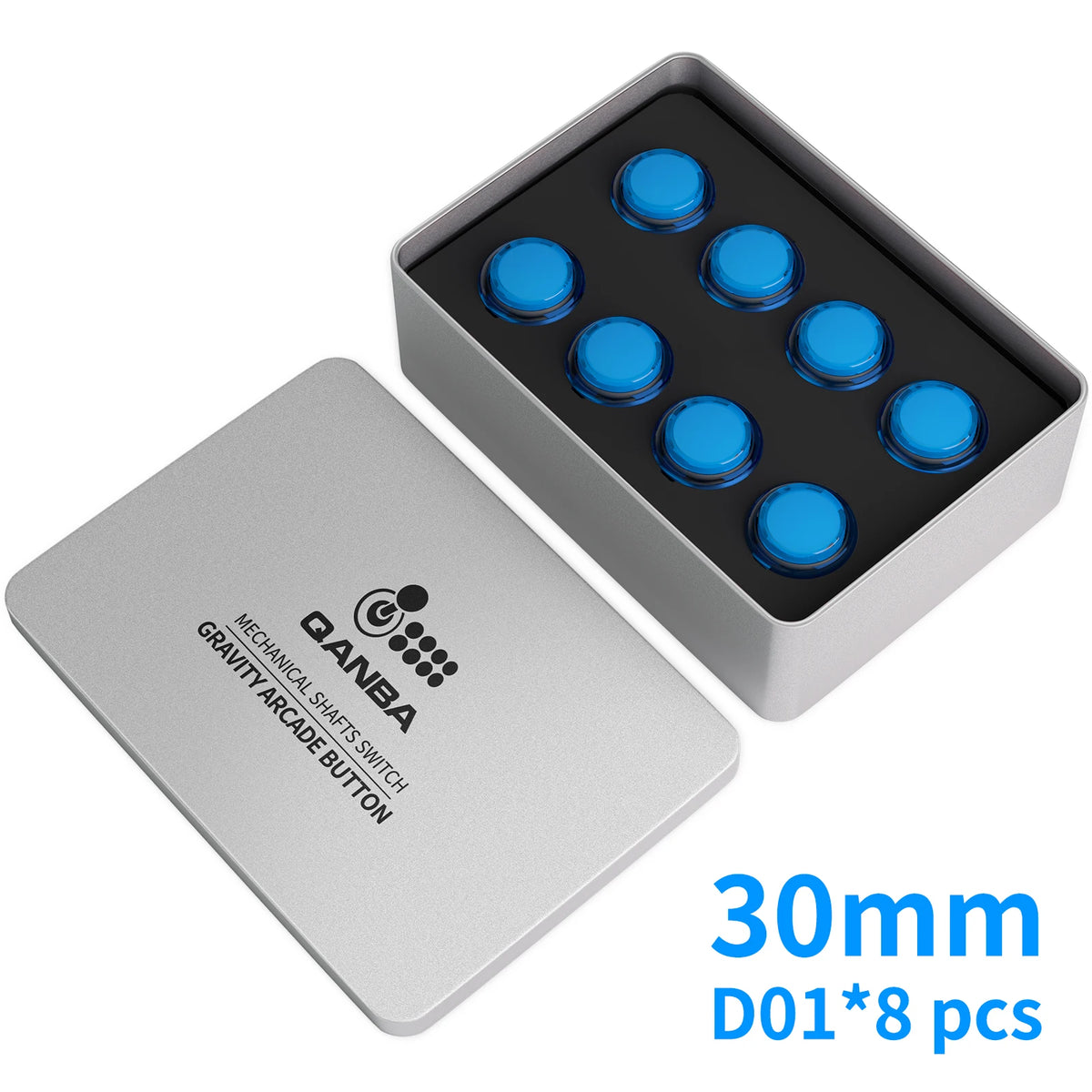 Qanba Gravity KS Mechanical Shafts Silent Pushbutton 24mm/30mm Arcade Button Snap-in (Boxed)