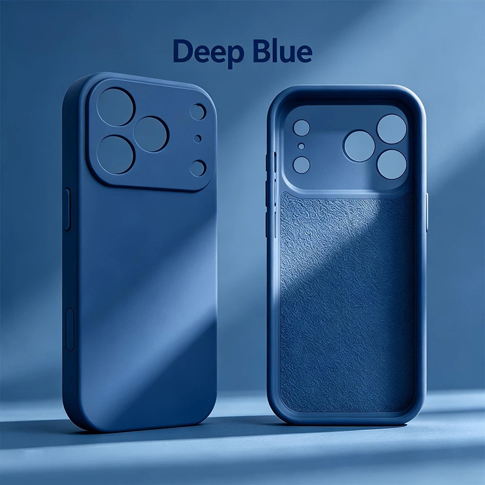 Original Liquid Silicone Case for iPhone 17 16 15 14 13 Pro Max 17Pro 16Pro Shockproof Soft Bumper Cases Cover Phone Accessories