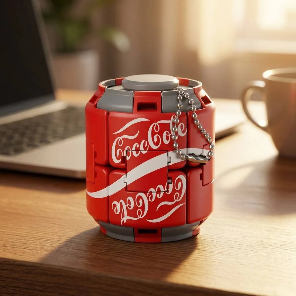 Soda Can Fingertip Slider Fidget Toy Keychain for Stress Relief