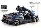 1:32 Atlantic Tourbillon Car Model Alloy Diecast Toys Doors Opened Sound Light Pull Back Miniature Models Office Table Ornaments