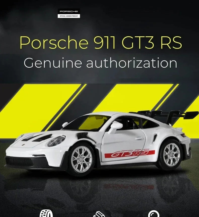 1:36 Porsche 911 GT3 RS Alloy Mini Car Model Racing Diecasts Metal Toy Sports Simulation Collection Pull Back Childrens Gifts
