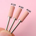 80pcs/box Pink 3.1mm Mini Sanding Bands Kits Nail Drill Bits Mandrel Sets Electric Manicure Accessories Tool Dead Skin Remover