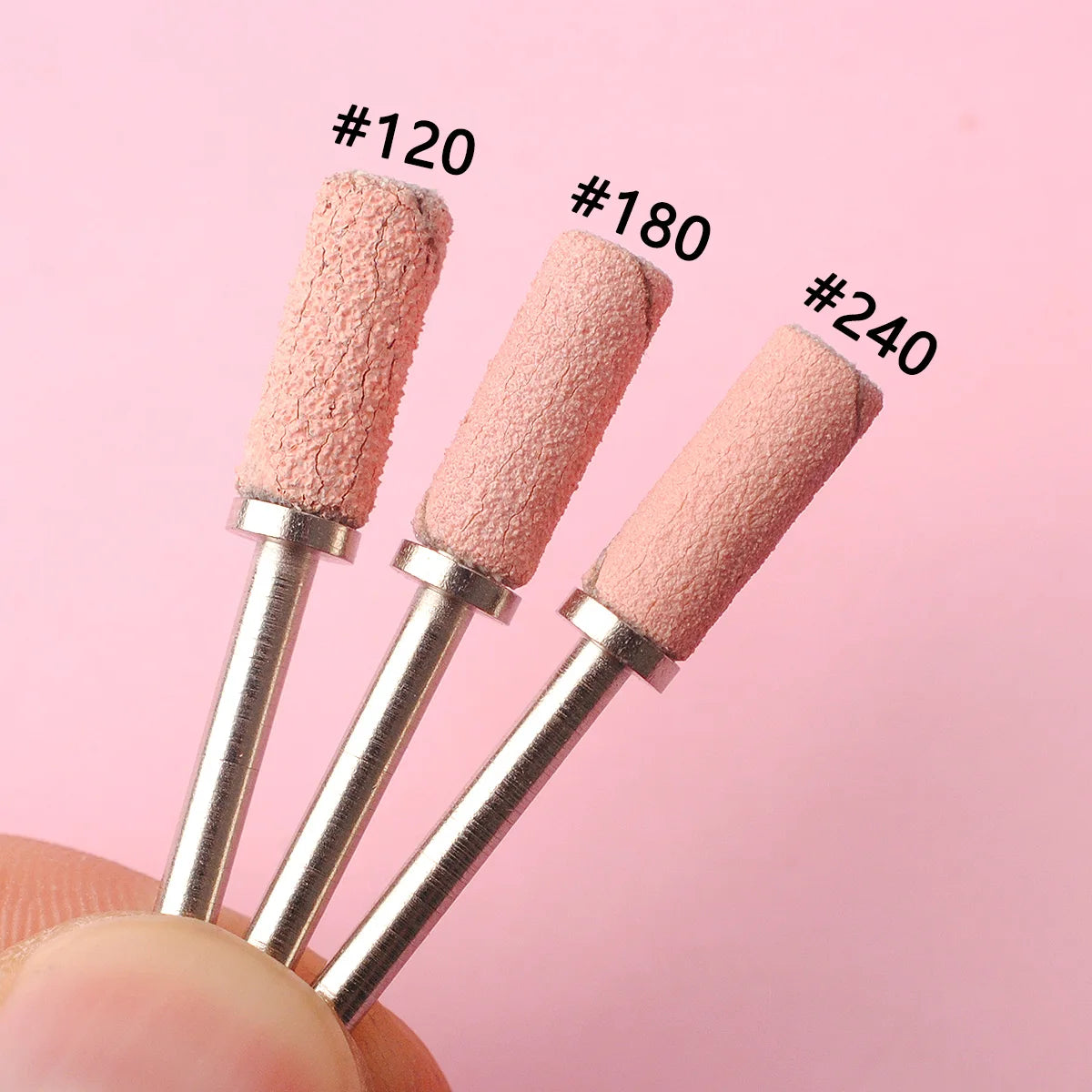 80pcs/box Pink 3.1mm Mini Sanding Bands Kits Nail Drill Bits Mandrel Sets Electric Manicure Accessories Tool Dead Skin Remover