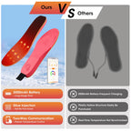 Electric Heated Insoles Anti Stress Safe Foot Warming Pad APP-Controlled Cut-to-Fit for Winter Outdoor Camping Skiing Shoe Pads