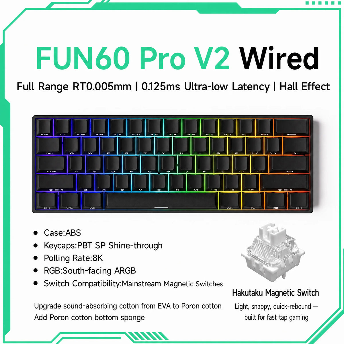 Akko MonsGeek FUN68 FUN60 PRO&MAX  HE Magnetic Keyboard 60% 65% Gaming Keyboards Rapid Trigger 8K Custom Keyboard Gamer Esports