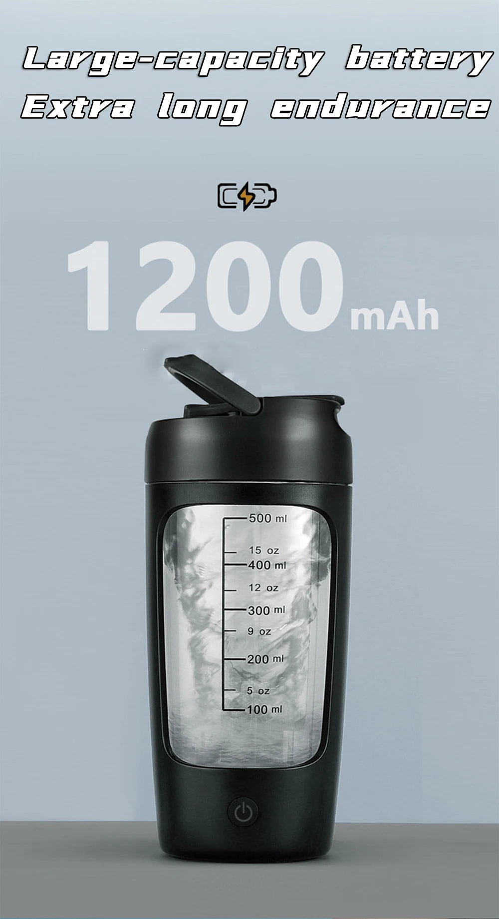 650ml USB Electric Portable Whey Protein Shaker bottle Fully Automatic Stirring Cup Rechargeable Gym BA Free Cocktail Blend