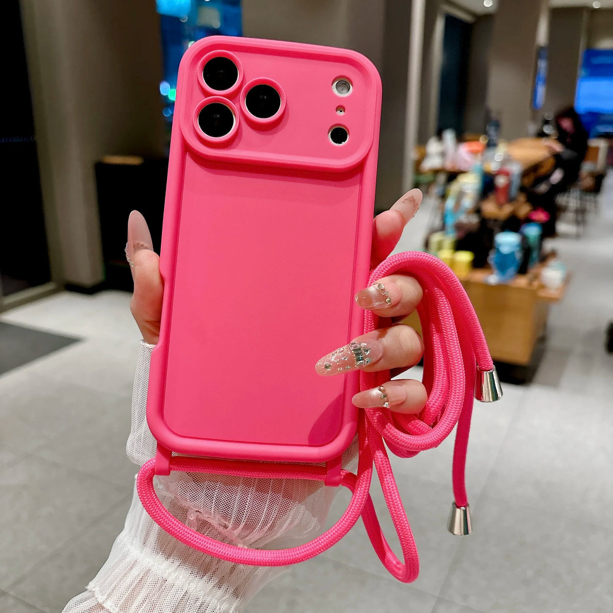 Phone Case For iPhone 18 17 16 15 14 13 12 11 Pro Xs Max 7 8 Plus 16e 17e Crossbody Adjustable Lanyard Strap Rope Soft Cover