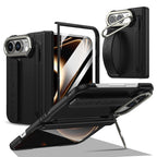 For Apple iPhone Duo Case With Stylus Pen Holder Stylus Screen Protector Camera Stand Wristband Hinge Protection Phone Cover