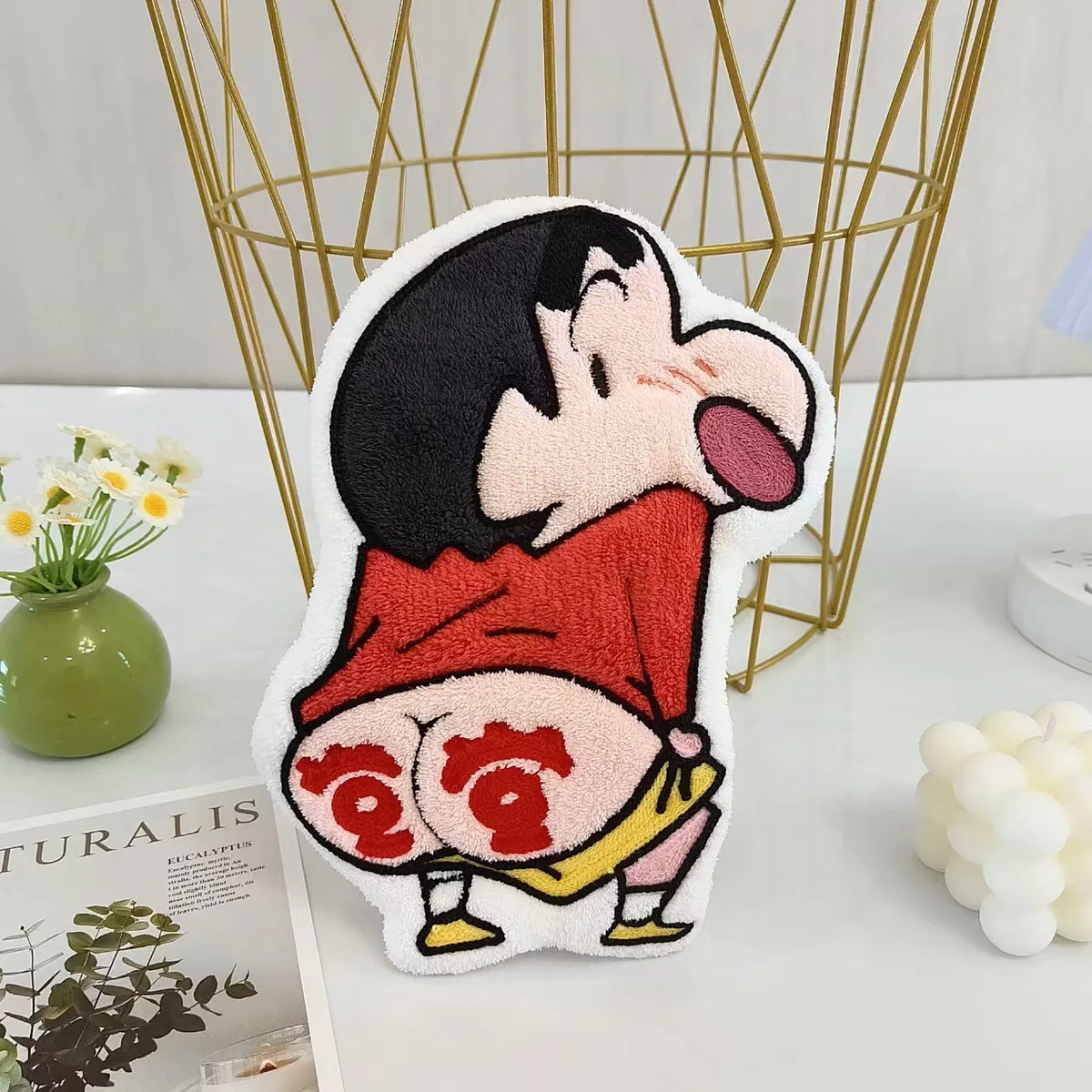 Kawaii Crayon Shin-Chan Cartoon Cute Hand Towel Water-Absorbent Coral Fleece Kitchen Quick-Drying Shower Room Supplies