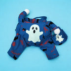 Halloween Dog Clothes Pet Costume Funny Cosplay Outfit with Fluorescent Ghost Cute Dog Cat Dress Up Festive Party Apparel Set
