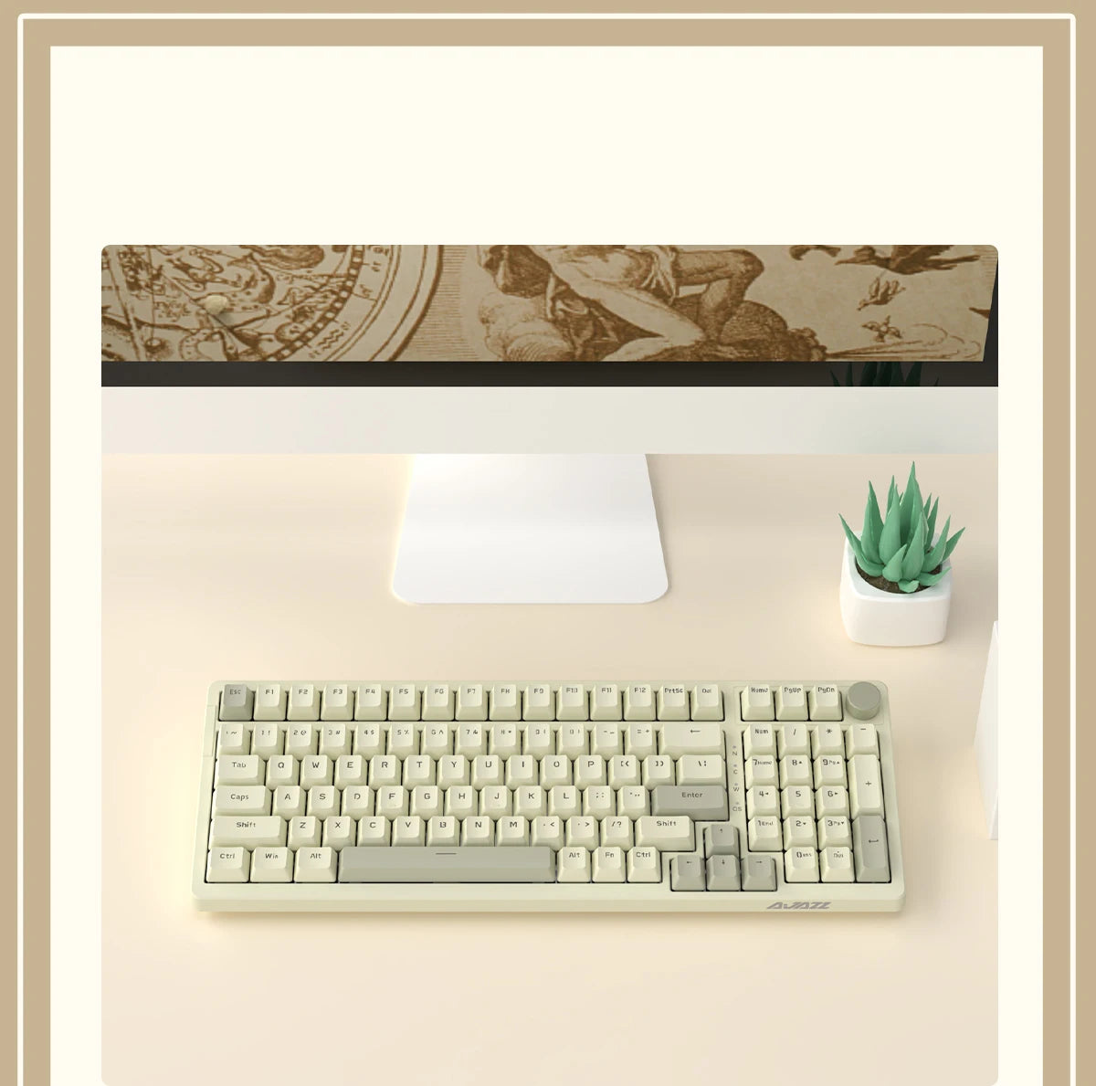 Ajazz AK992 Wired Mechanical Keyboard 98-Key Full Layout  Hot-Swap USB Gaming keyboard Multimedia Key Knob for Desktop PC Laptop