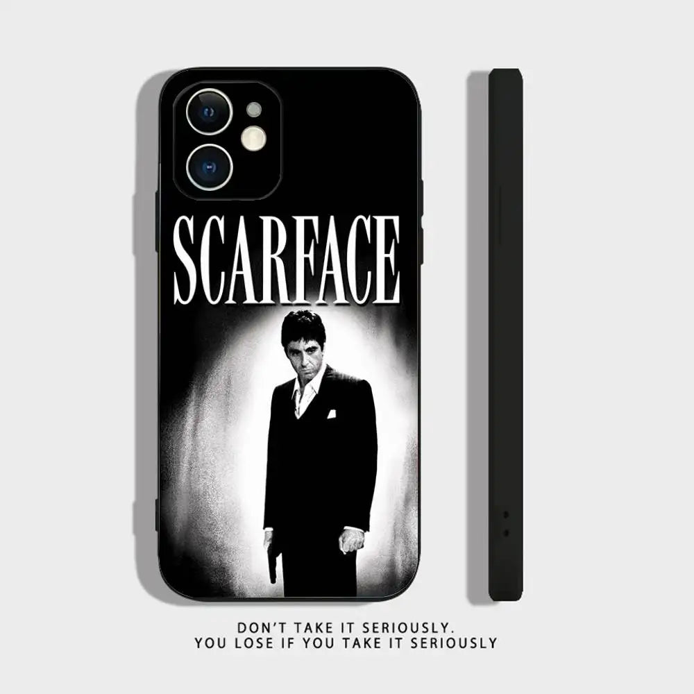 T-Tony M-Montana S-Scarface Phone Case For iPhone 17 16,15,14,13,12,11,Pro,XS,Max,XR,Plus,Mini Soft Silicone Black Shockproof