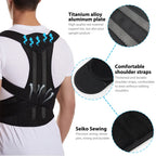 Back Brace Posture Support for Women and Men, Shoulder Straightener, Adjustable Full Back Support for Upper and Lower Back