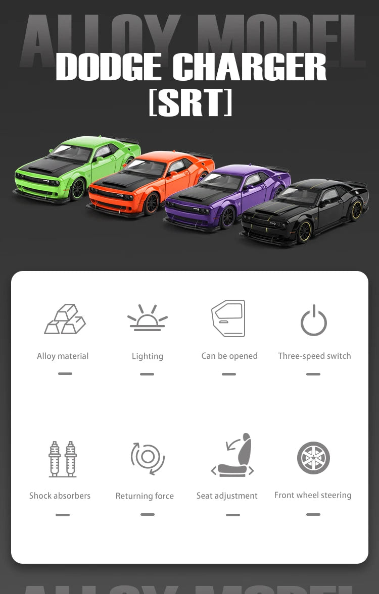 1:32 Dodge Challenger SRT Hellcat Redeye V8 Alloy Metal Diecast Model American Muscle Sports Car Collection Of Hobby Decorations