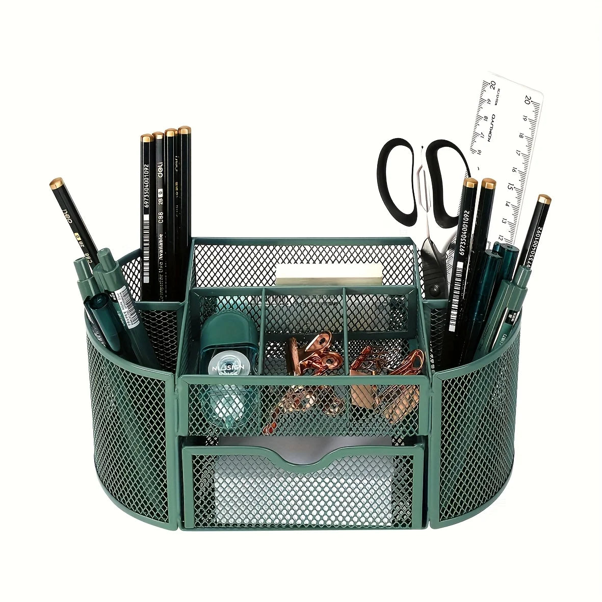 Mesh Desk Organizer Sturdy Metal Pen Stand Student Stationery Office Supplies