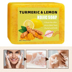 Turmeric Kojic Acid Lemon Soap Bar, Soap Bar Brighten Even Skin Vitamin E, Gentle Lemon Soap For Face,Body Wash