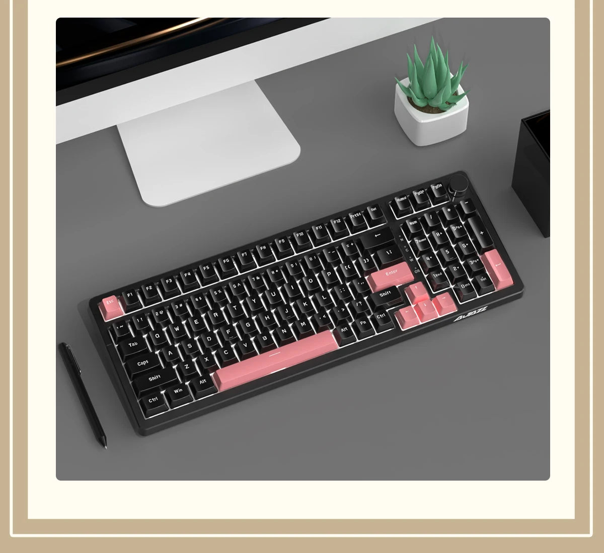 Ajazz AK992 Wired Mechanical Keyboard 98-Key Full Layout  Hot-Swap USB Gaming keyboard Multimedia Key Knob for Desktop PC Laptop