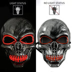 Evil Skull Mask Halloween Carnival Masquerade Haunted House Scary Decoration Cosplay Skeleton Scary Theme Party Light Up Mask
