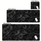 CIFBUY Large Gaming Mouse Pad Black White Strata Abstract Design Non-Slip Office Desk Mat Lock Stitched Edge for Computer Keyboa