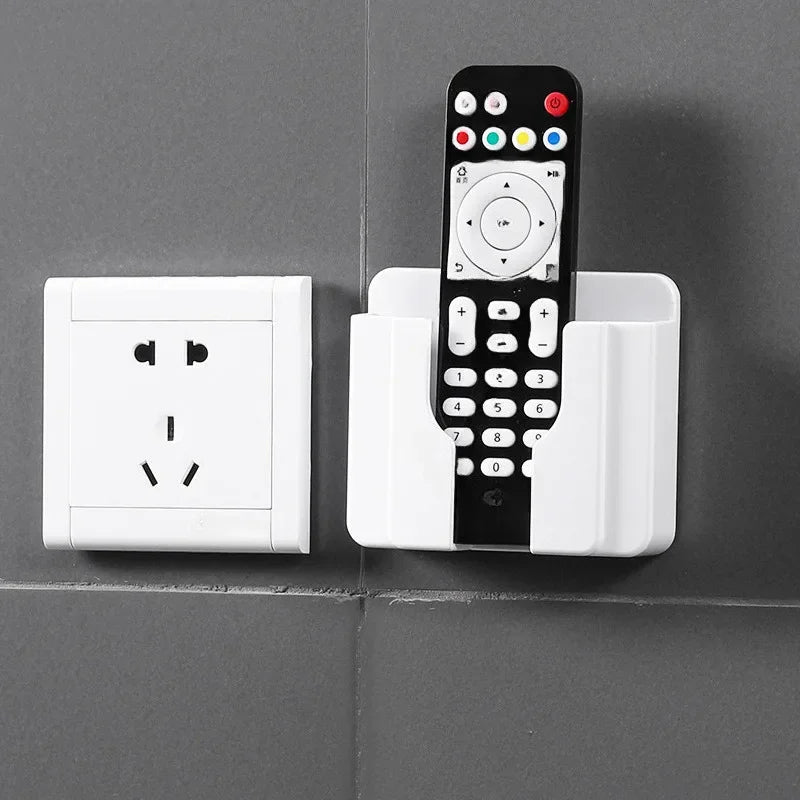 Wall Mounted Phone Charging Holder and Remote Control Organizer