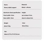 360° Rotation Tablet Stand for iPad, Adjustable Foldable Tablet Holder,Aluminum Phone Stand Compatible with iPad Pro/ Air/ Mini