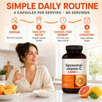 Liposomal Vitamin C 2000mg High Absorption Fat-Soluble 240 Capsules 60 Servings Non-GMO Gluten Free